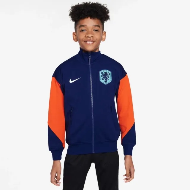 Nike Holland Training Jacket Dri-Fit Academy Pro Anthem Euro 2024 - Blue Void/Safety Orange/White Kids - ['Blue']