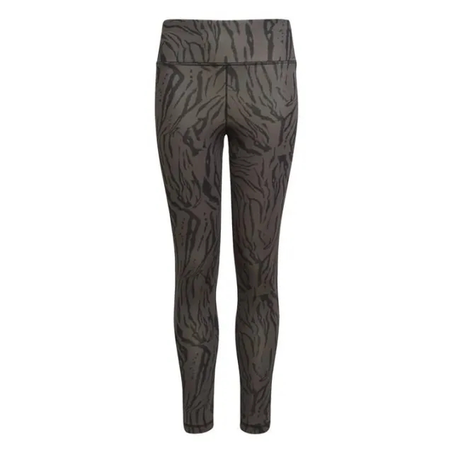 adidas Optime Aeroready Sport Icon Animal Print 7/8 Leggings Girls - Grey