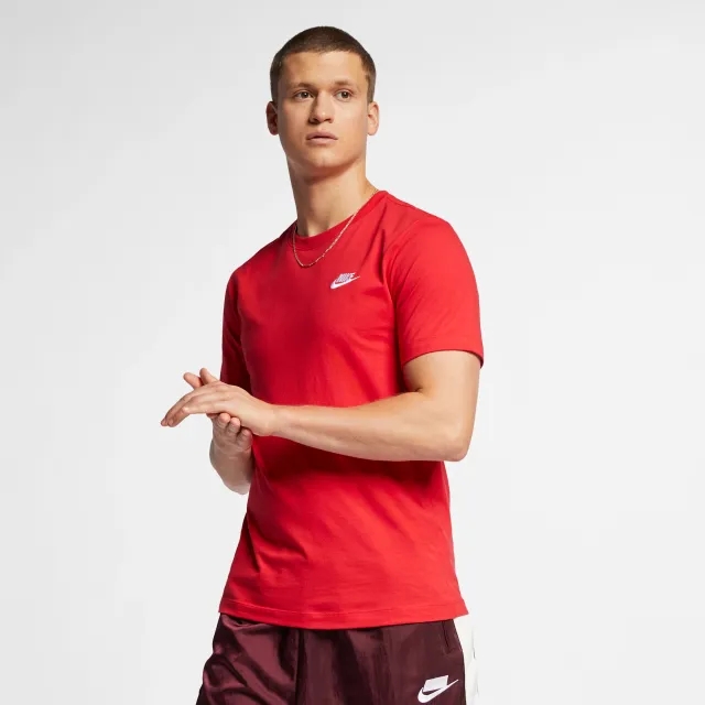 Nike Sportswear Club Men's T-Shirt - Red - Cotton