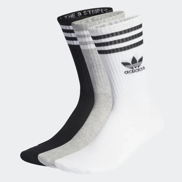 Adidas Solid Crew 3 Pack Unisex Socks - White