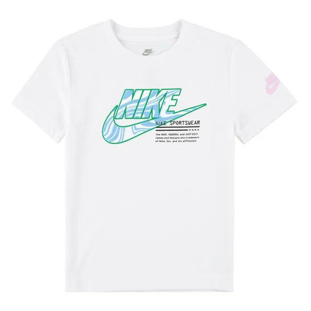 Nike Kids Futura Micro Text Short Sleeve T-shirt  - White
