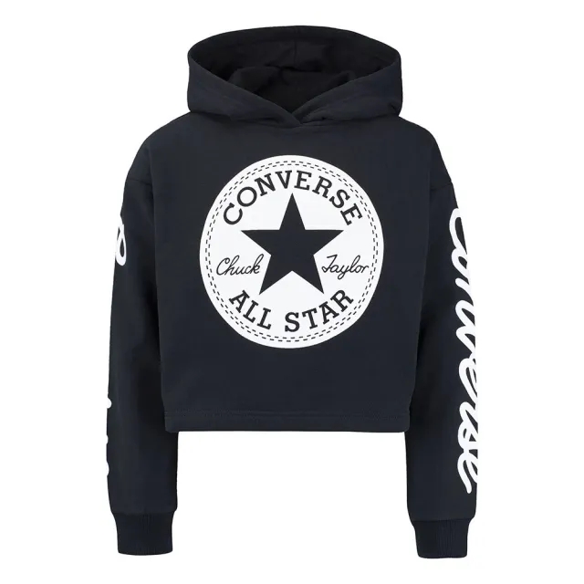 Converse Kids Chuck Patch Crop Hoodie  - Black
