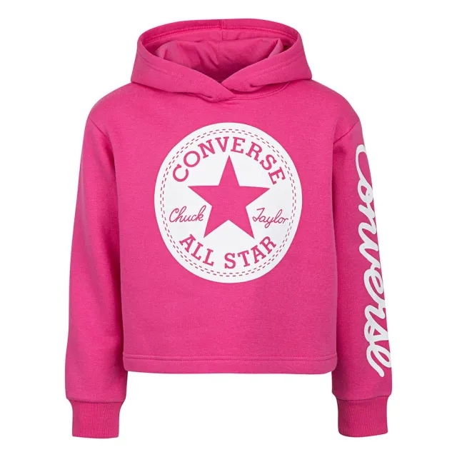 Converse Kids Chuck Patch Crop Hoodie  - Pink