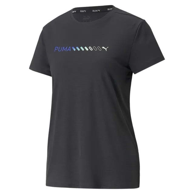Puma Run Logo Short Sleeve T-shirt  - Black