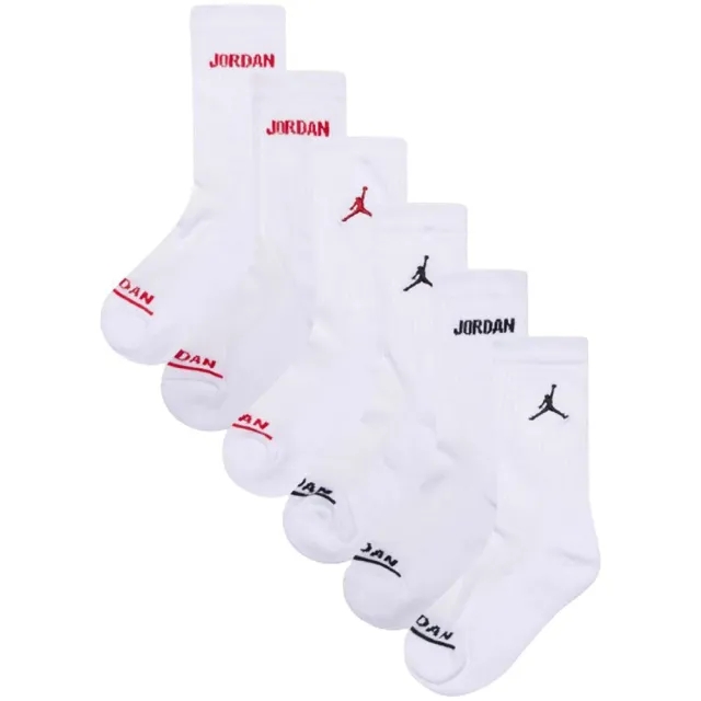 Nike Jordan Jordan Kids Crew 6 Pack Unisex Socks - White