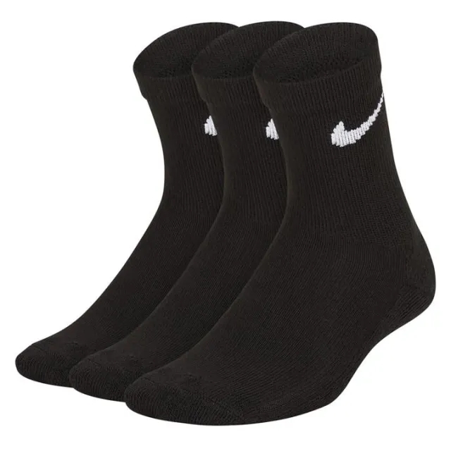 Nike Infant 3 Pack Basic Crew Sock - Black - Size 9.5-2.5 - Black