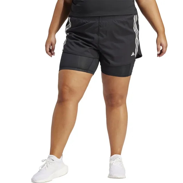 Adidas Own The Run Excite 3 Stripes 2 In 1 Shorts  - Black