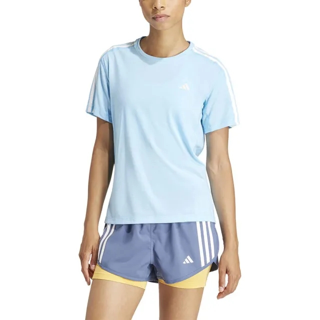 adidas Womens Own The Run 3 Stripes T Shirt