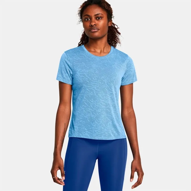 Women's  Under Armour  Launch Camo Short Sleeve Horizon Blue / Reflective XS