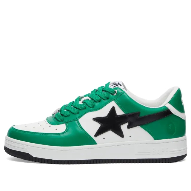 A Bathing Ape Men's BAPE Sta Leather Sneaker Green