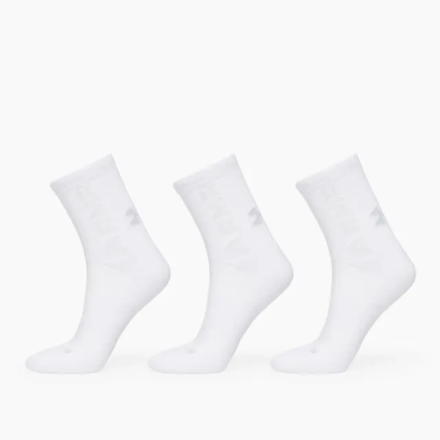 Unisex  Under Armour  3-Maker 3-Pack Mid-Crew Socks White / White / Mod Gray M