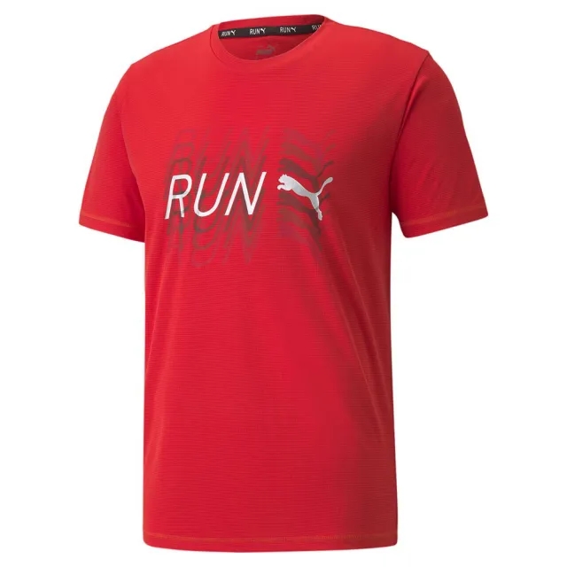 Puma Run Logo Short Sleeve T-shirt  - Red
