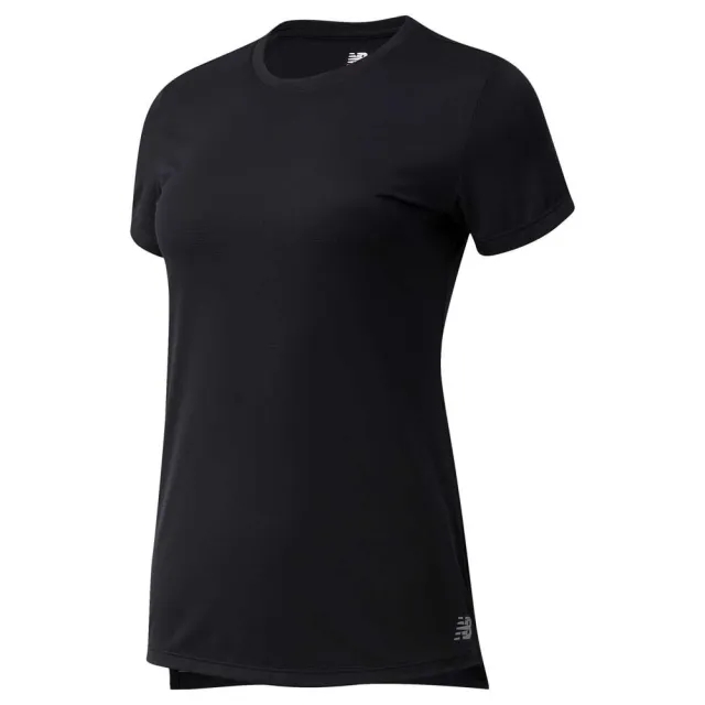 New Balance Women's Core Run Short Sleeve in Black Poly Knit