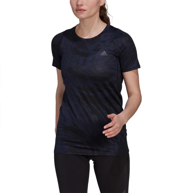 adidas Fast All Over Print Running Shirt Women - Blue, Black