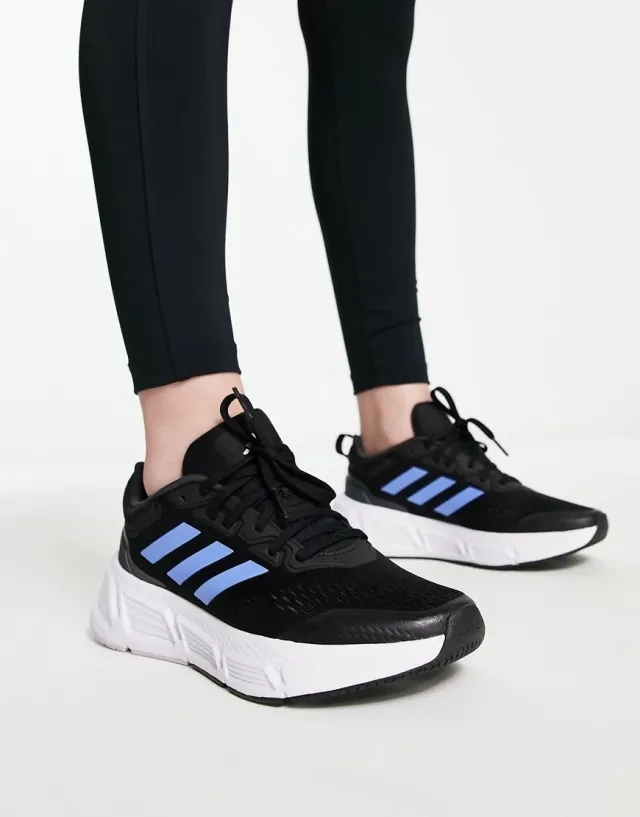 Adidas Running Questar Trainers In Black And Blue
