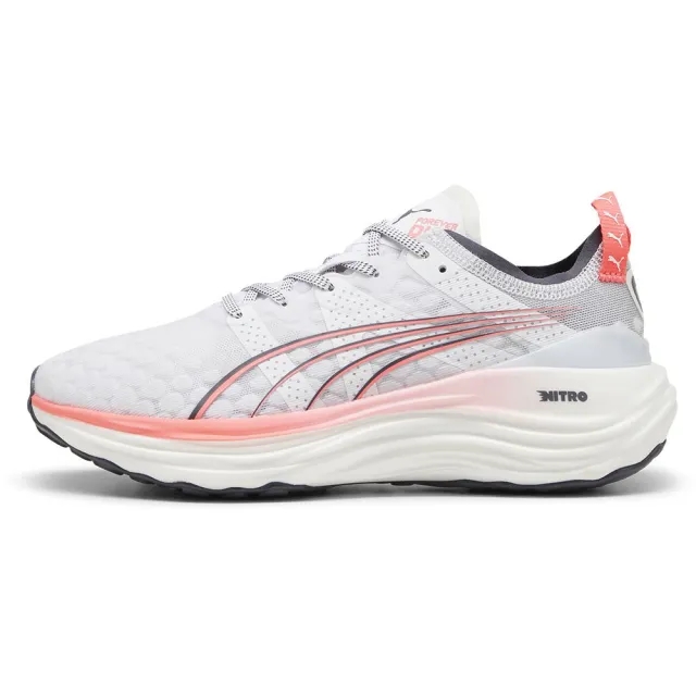 PUMA ForeverRun NITRO Shoes - White/Sunset Glow/Galactic Grey - Size: UK 8