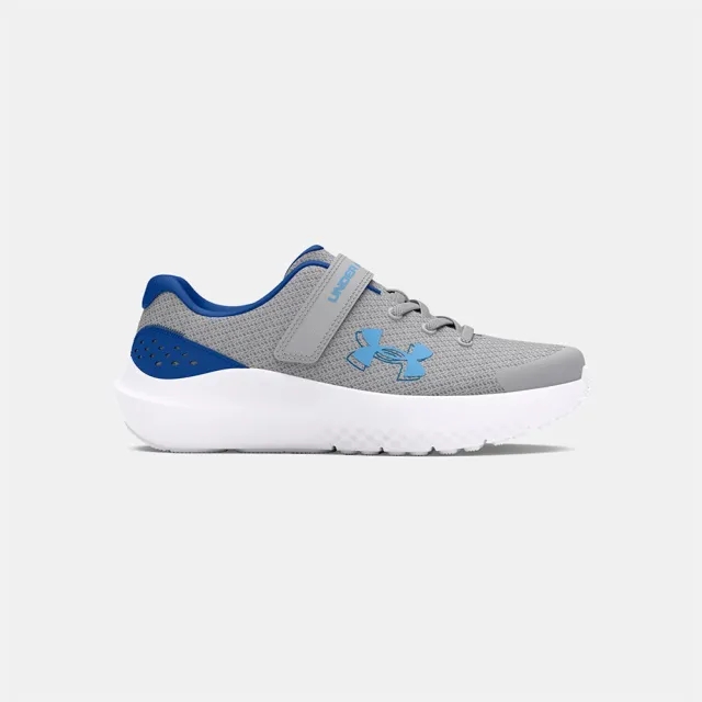 Boys' Pre-School  Under Armour  Surge 4 AC Running Shoes Mod Gray / Tech Blue / Horizon Blue 1.5
