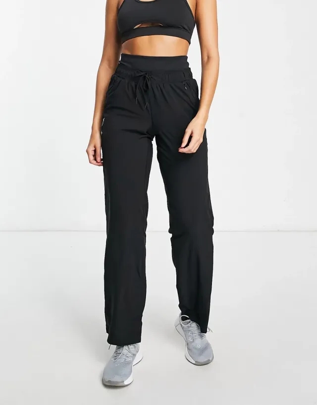 Puma Training Modest Activewear Wide Leg Trousers In Black