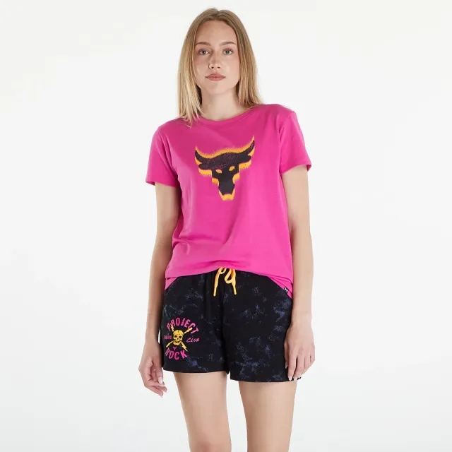 Under Armour Women's Project Rock Underground Core T-Shirt Astro Pink / Black XS