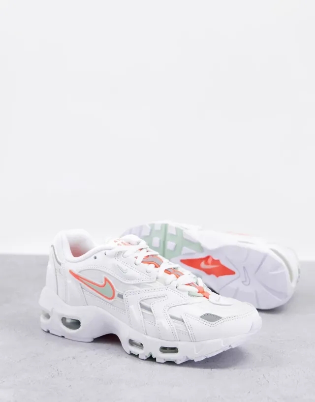 Nike Air Max 96 Ii Trainers In White Green And Coral