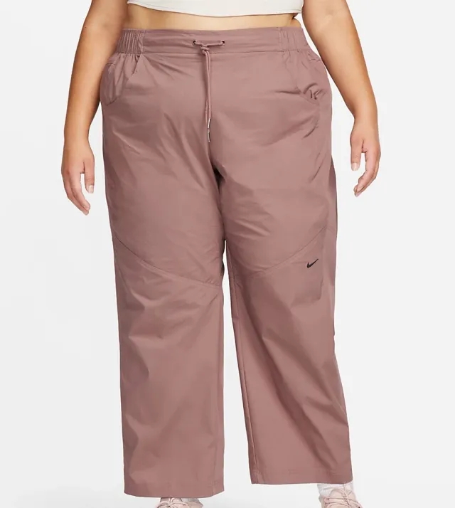 Nike Plus Essential Woven High Rise Trouser In Smokey Mauve-Neutral