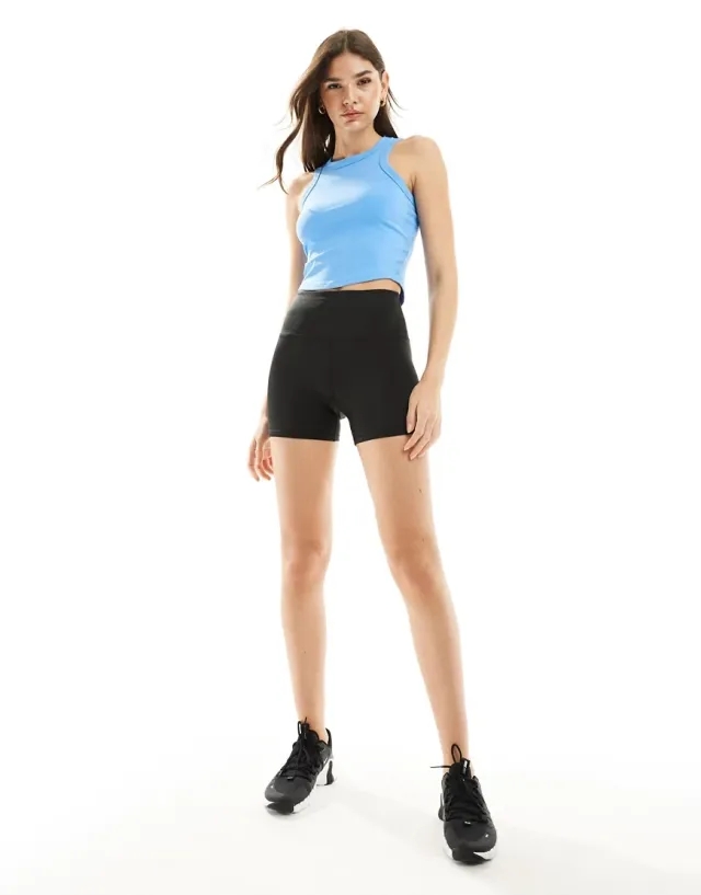 Nike One Training Dri-Fit Fitted Cropped Tank In University Blue