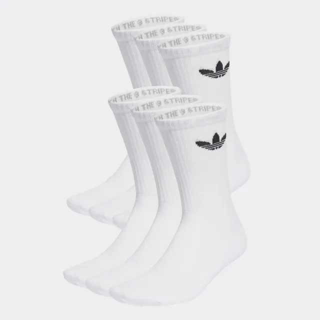 adidas Originals adidas 6-Pack Trefoil Cushion Crew Socks, White