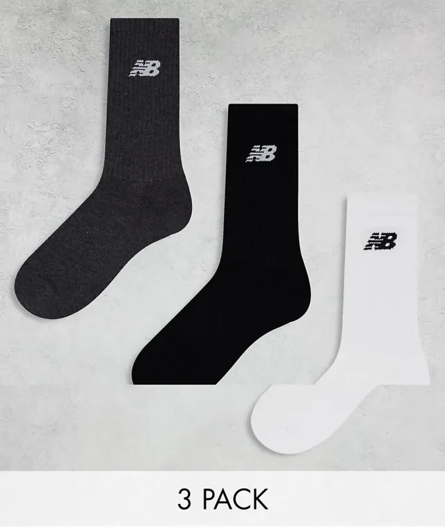 New Balance Logo Crew Socks 3 Pack In Multi