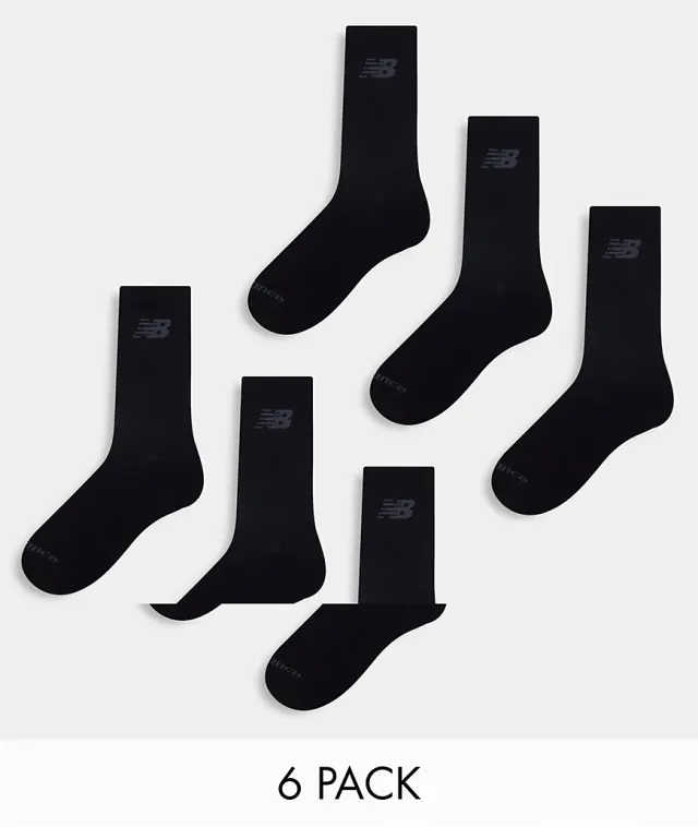 New Balance 6 Pack Crew Socks - White