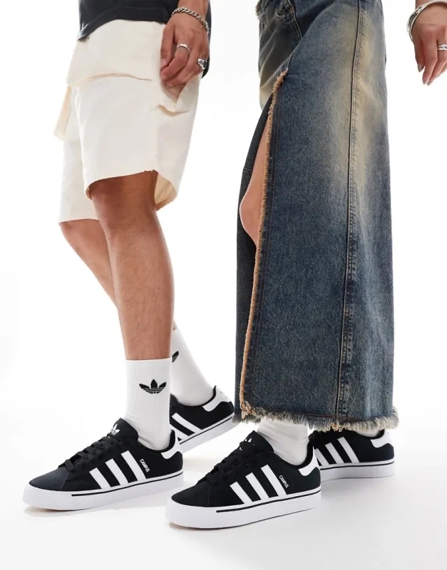 Adidas Originals Campus Vulc Trainers In Black