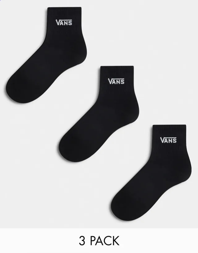 Vans - Half Crew Socks (3 Pairs), Woman, Black