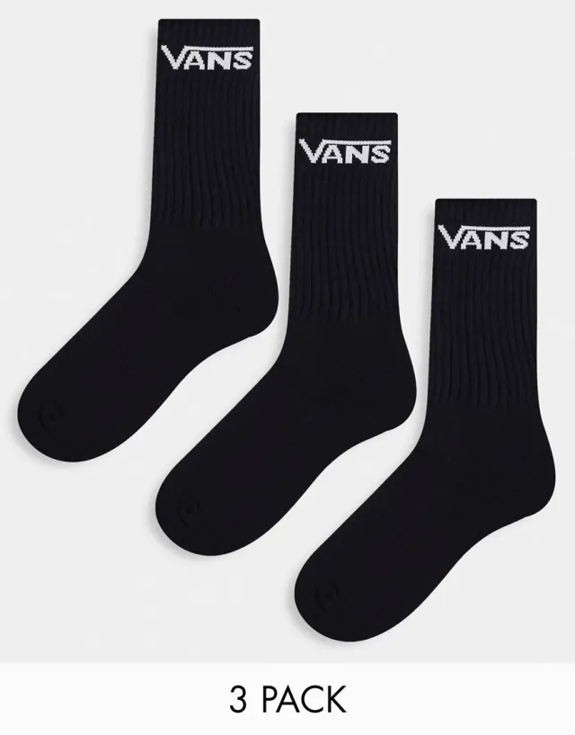 Vans Classic 3-Pack Socks In Black