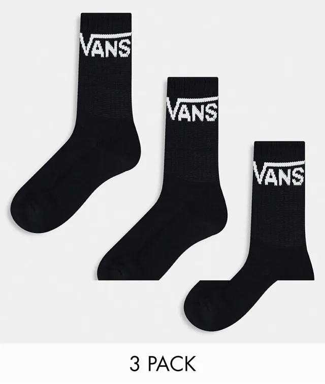 Vans - Classic Crew Socks (3 Pairs), Woman, Black