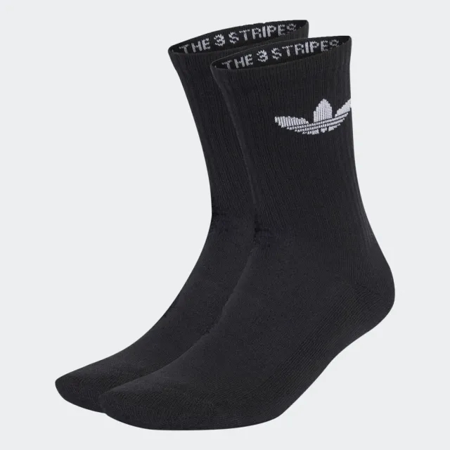 adidas Originals Trefoil 3 Pack Crew Sock - Black - Size 8.5-10 - Black