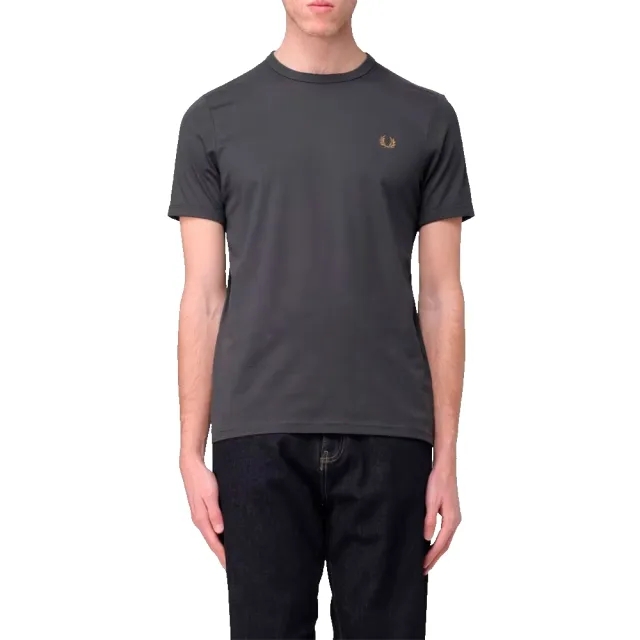 Fred Perry Ringer T-Shirt - Anchgrey / Dkcaram