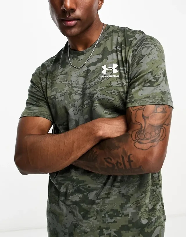 Men's  Under Armour  ABC Camo Short Sleeve Baroque Green / White XXL
