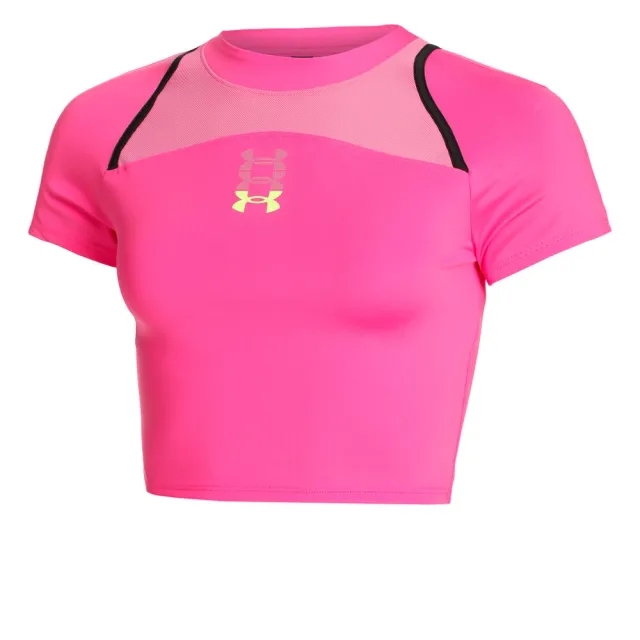 Under Armour Run Anywhere Crop Running Shirt Women - Pink, Black