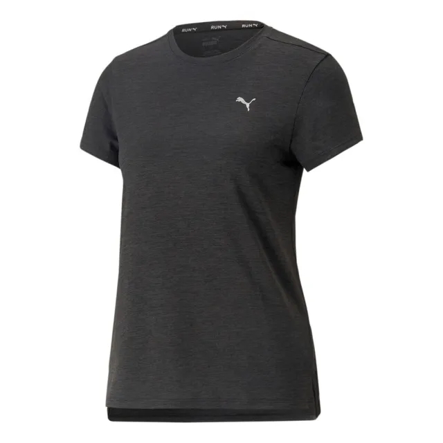 Puma Run Favorite Heather Ss Tee W Running Top Womens - Black