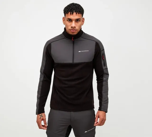 Monterrain Amery 2.0 Micro Fleece Quarter Zip Top - Grey - Size M - Grey