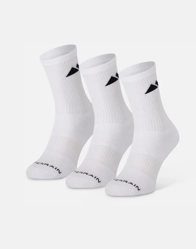 Monterrain Form Core Cushioned 3 Pack Sock - Black - Size 8-11 - Black