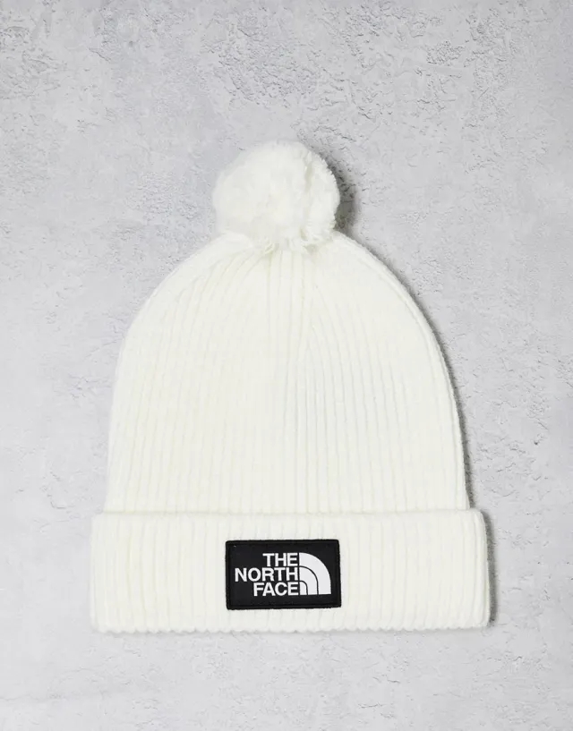 The North Face Logo Box Cuffed Beanie Hat - Beige - Size ONE SIZE - Beige
