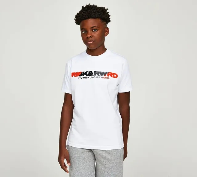 Risk and Reward Junior Split T-Shirt - White - Size S/B - White