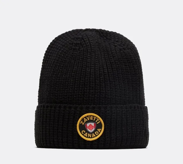Zavetti Canada Verrio Contrast Logo Beanie  - Black - Size ONE SIZE - Black