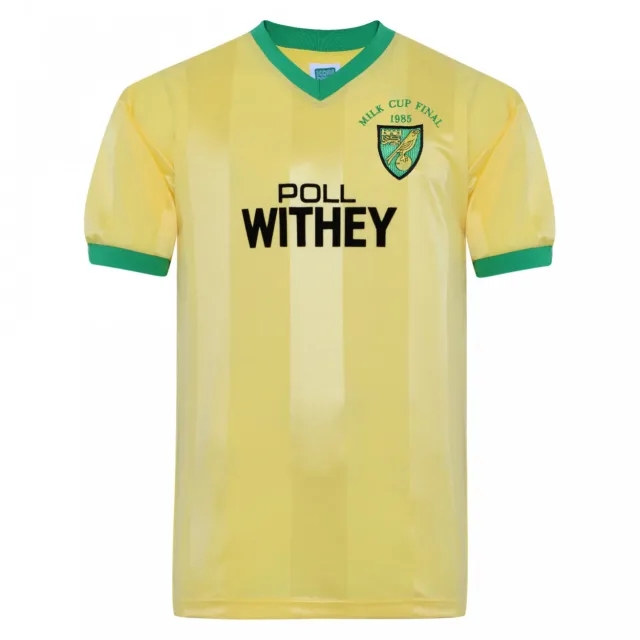 Score Draw Norwich City 1985 League Cup Final Retro Shirt