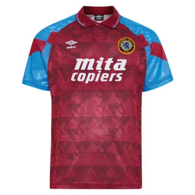 Score Draw Aston Villa Mens SS Home Shirt 1990/91