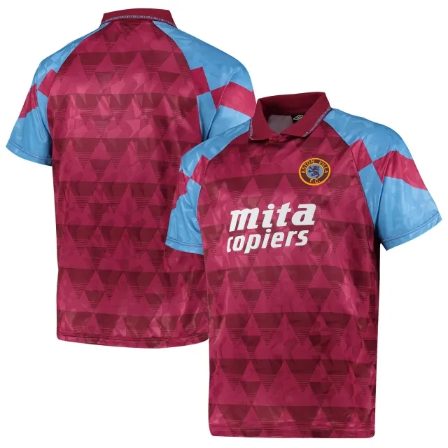 Score Draw Aston Villa Mens SS Home Shirt 1990/91
