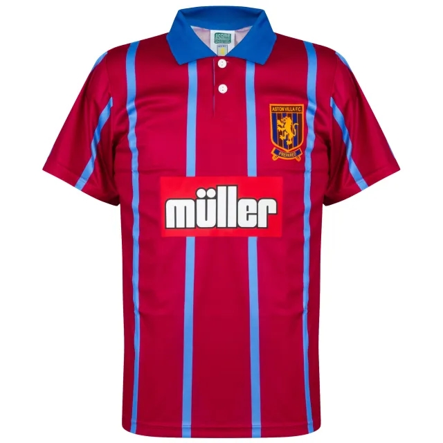 Score Draw Aston Villa Mens SS Home Shirt 1994/95