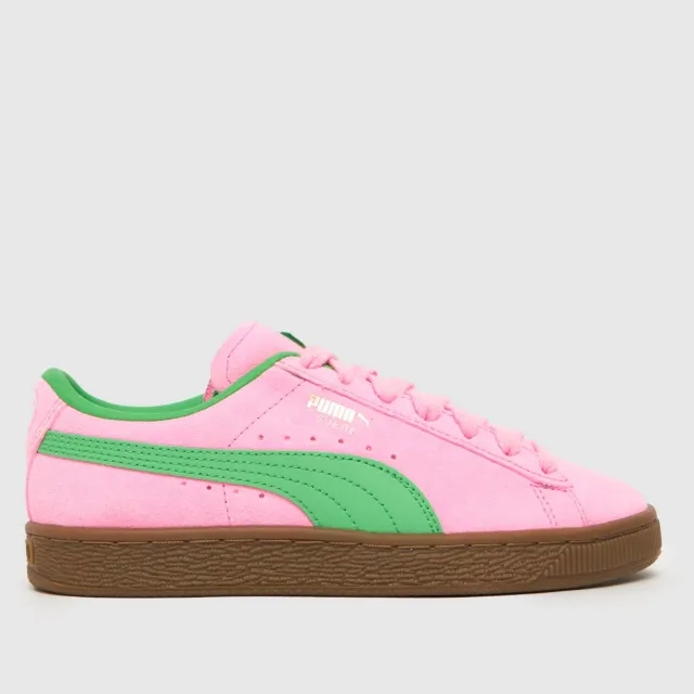 Puma Junior Suede Classic Trainer - Blue - Size 5 - Pink
