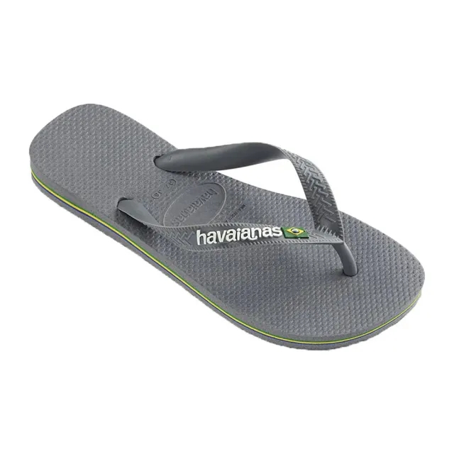 Havaianas Brazil Logo Flip Flops - Grey - Mens