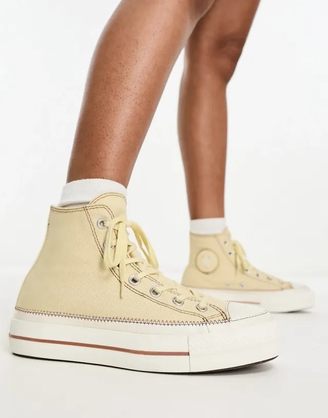 Converse Womens Chuck Taylor All Star Lift Platform Contrast Stitching